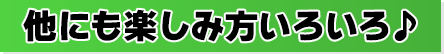他にも楽しみ方いろいろ
